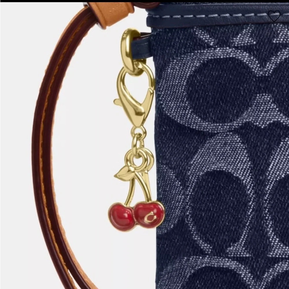 Coach Navy and Gold Signature Wristlet - Picture 4 of 5